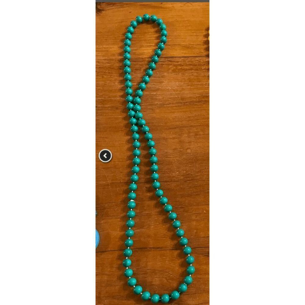 Vintage 90s Teal Beaded Necklace